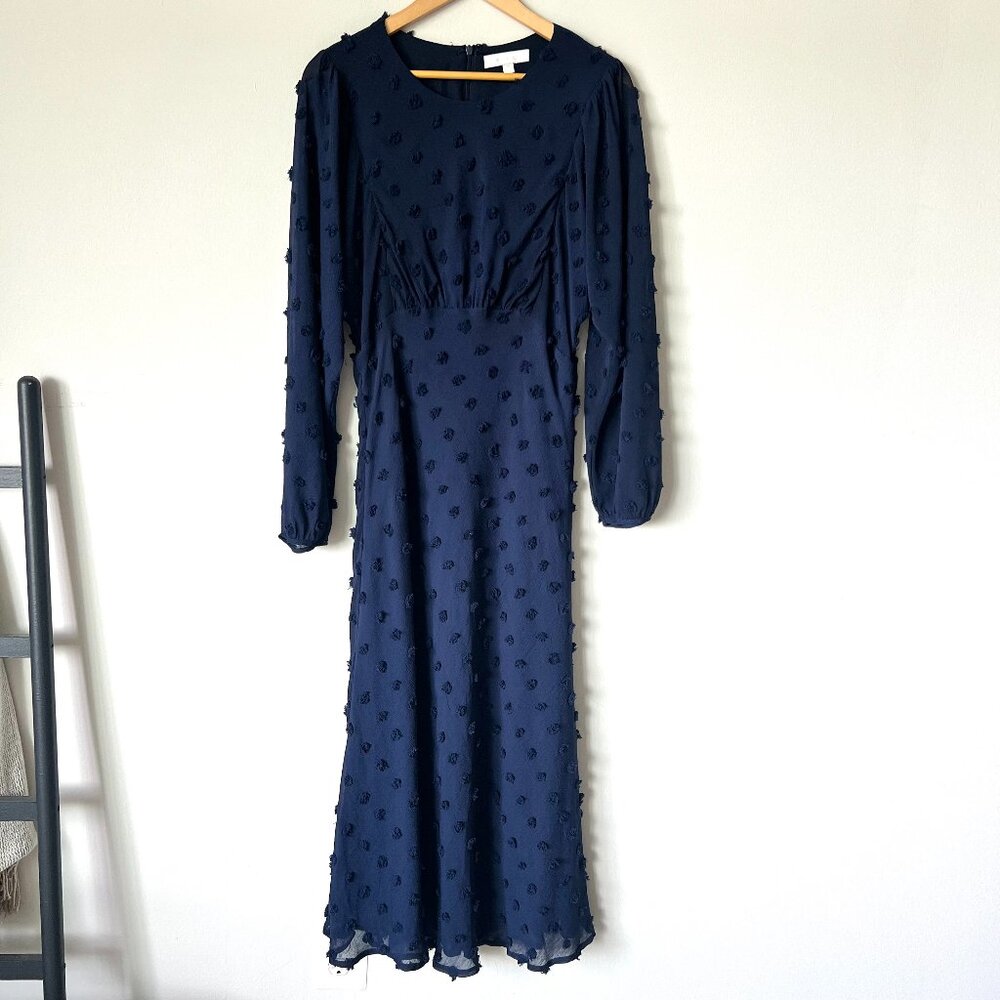 Anthropologie Eri + Ali Michaela Textured Dot Dress Size 8 - Picture 2 of 13